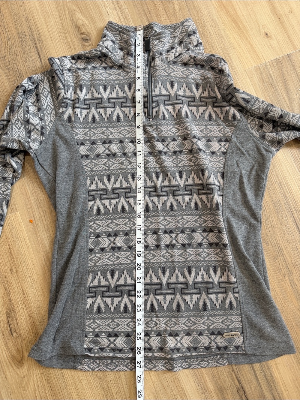 Gray Patterned Zip-Up Sweater - Picture 7 of 8